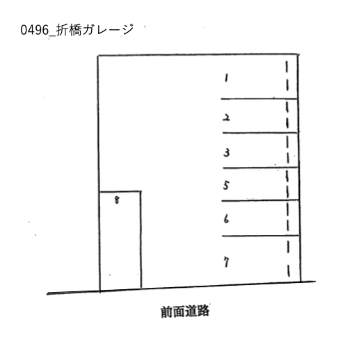 折橋ガレージの駐車配置図