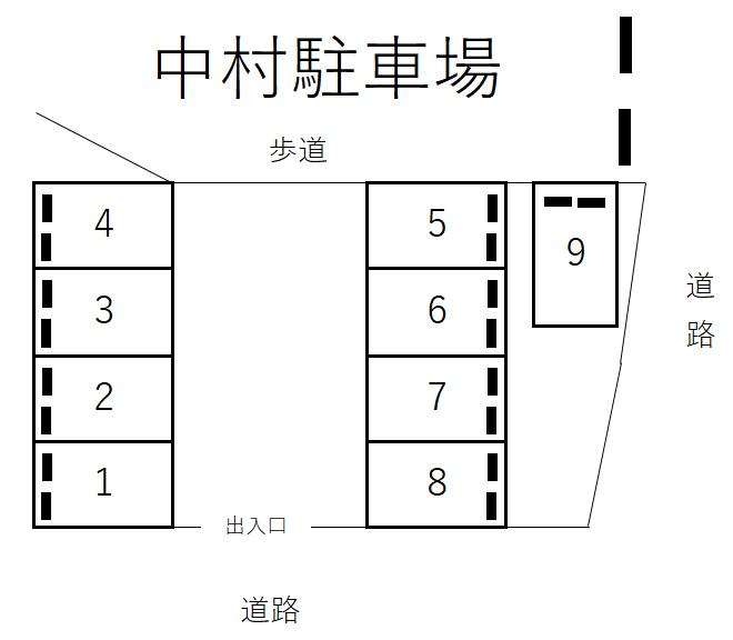 中村駐車場の駐車配置図