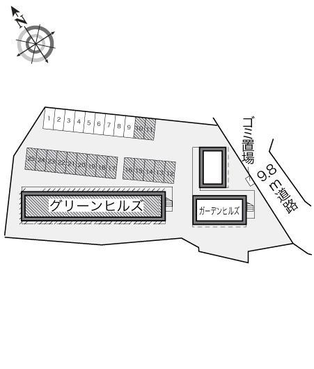 グリーンヒルズ(19665)の駐車配置図