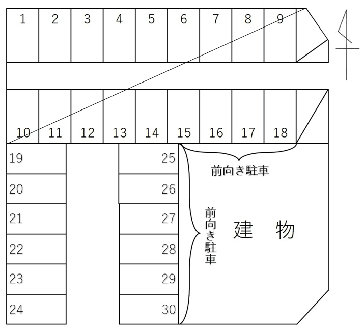  大平台三丁目132-5の駐車配置図