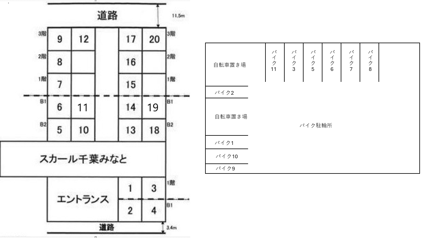 スカール千葉みなとの駐車配置図