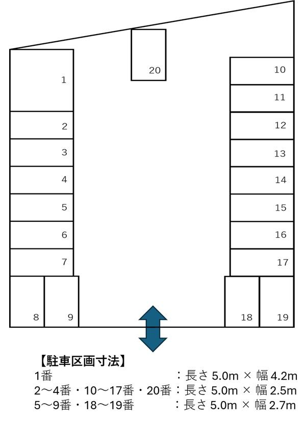 溝沼７丁目駐車場の駐車配置図