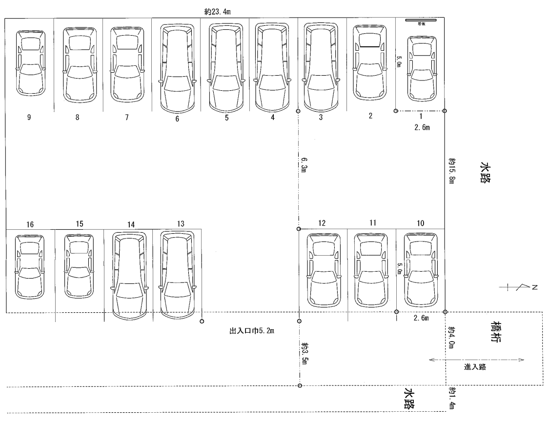 三光パークNo.43の駐車配置図