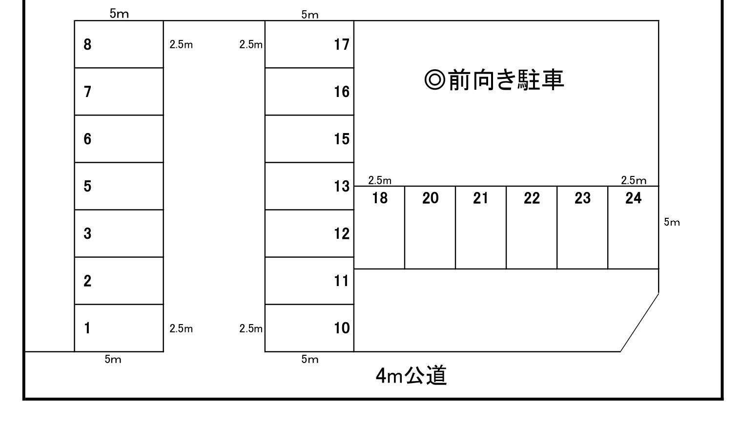 台町86駐車場の駐車配置図