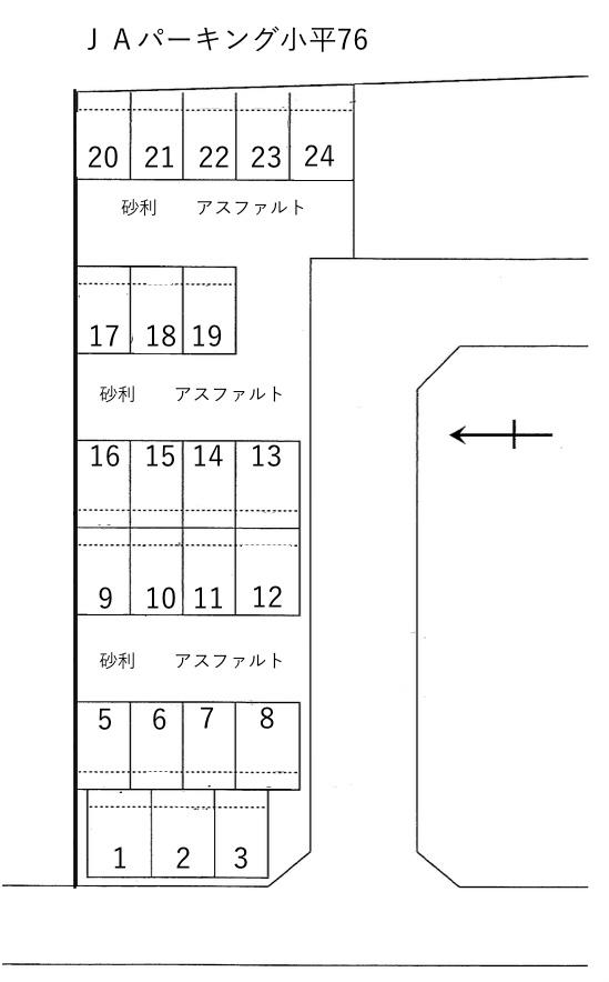 ＪＡパーキング小平76の駐車配置図