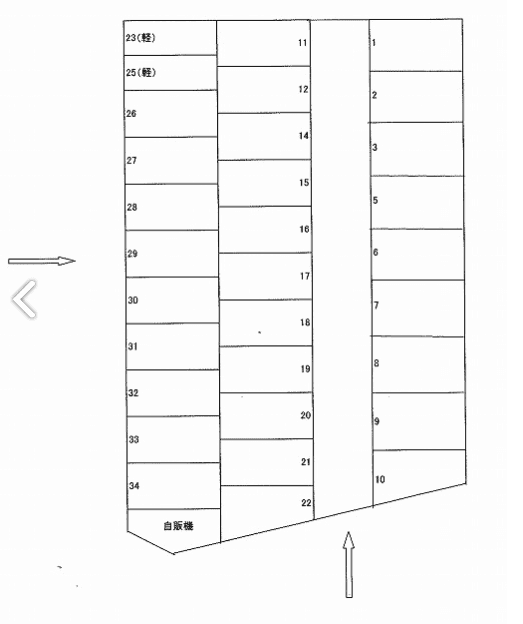 ユーユーガレージＮＯ、２の駐車配置図