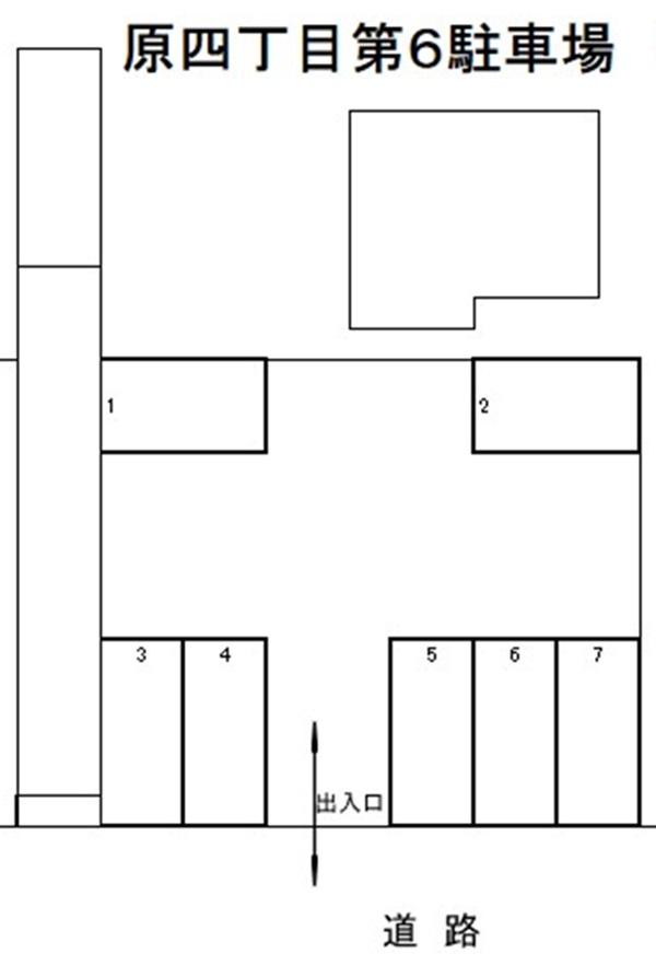 原四丁目第6駐車場の駐車配置図