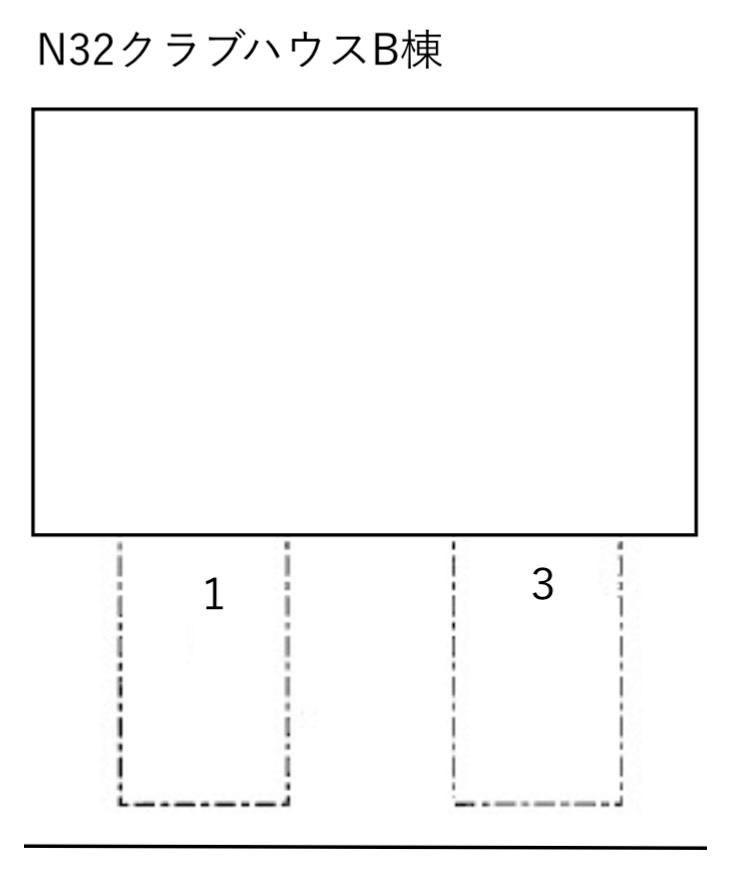 N32クラブハウスB棟の駐車配置図