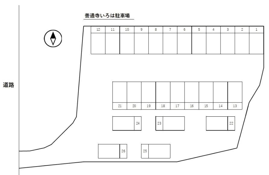 善通寺いろは駐車場の駐車配置図