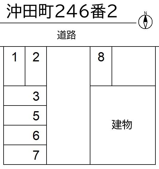 沖田町２４６番２の駐車配置図