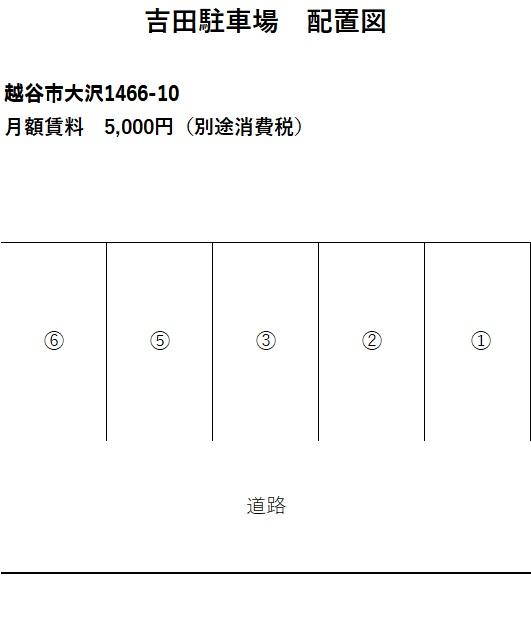吉田駐車場の駐車配置図
