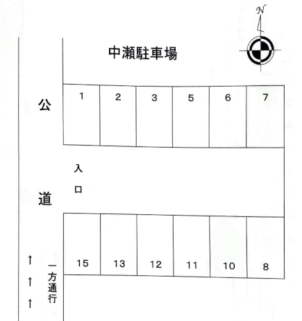 中瀬駐車場の駐車配置図