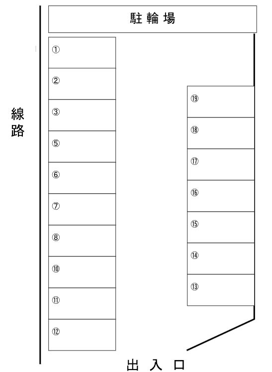 東海大前パーキングの駐車配置図