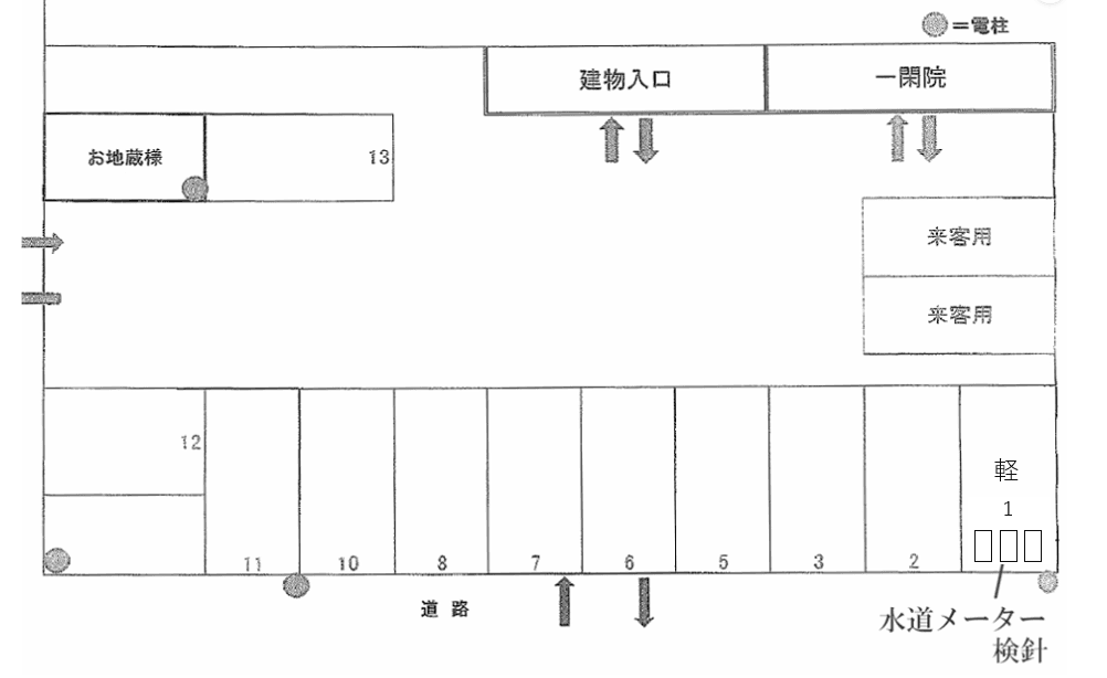一閑院パーキングの駐車配置図