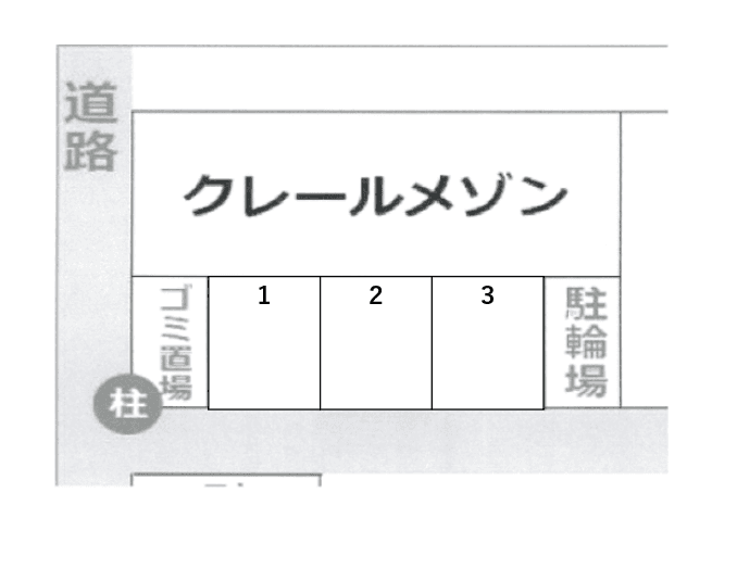 クレールメゾン駐車場の駐車配置図