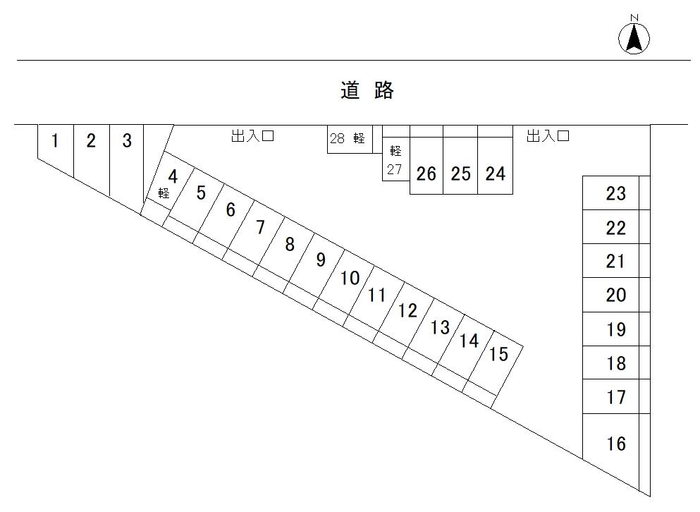 入野佐藤駐車場の駐車配置図