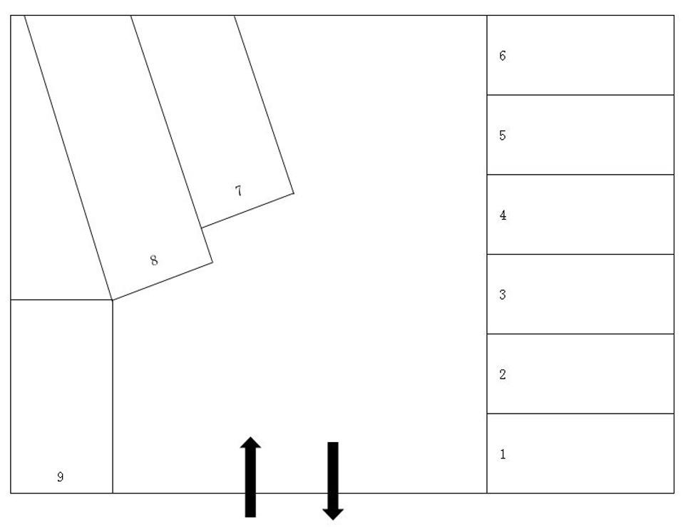 的場町パーキングの駐車配置図