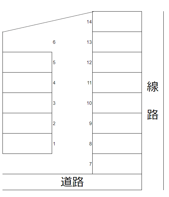 本郷駐車場の駐車配置図