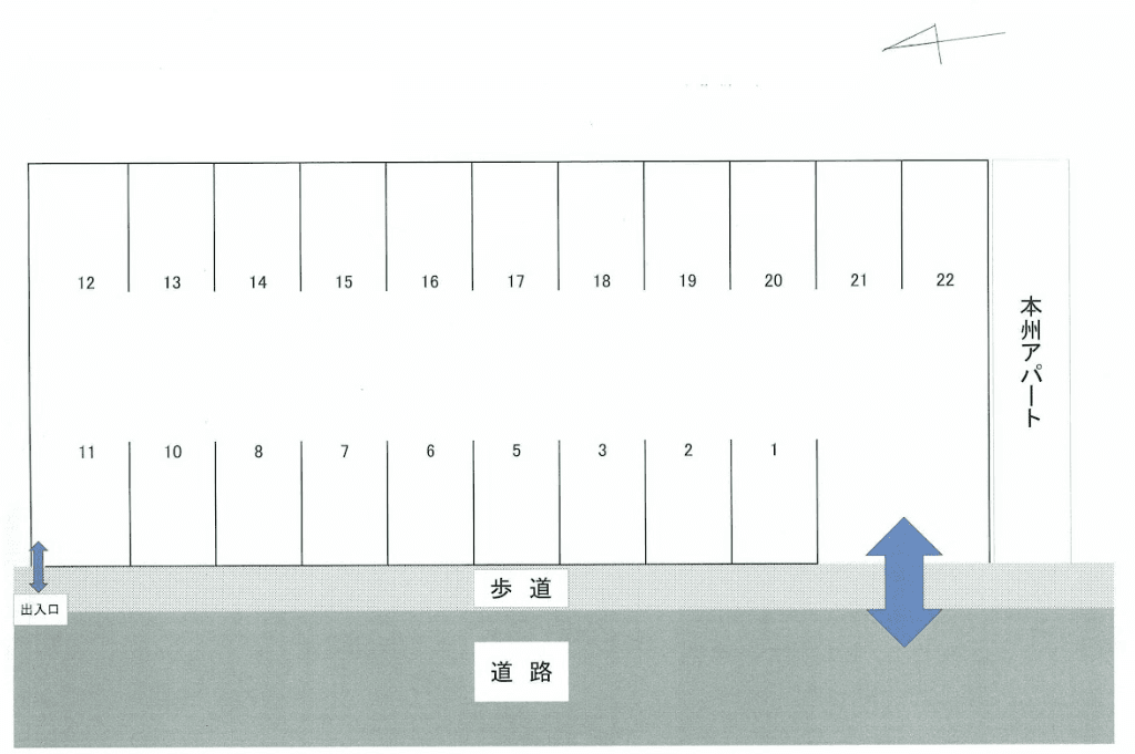 乗鞍二丁目パーキングの駐車配置図