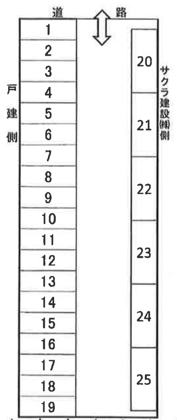 赤池駐車場の駐車配置図