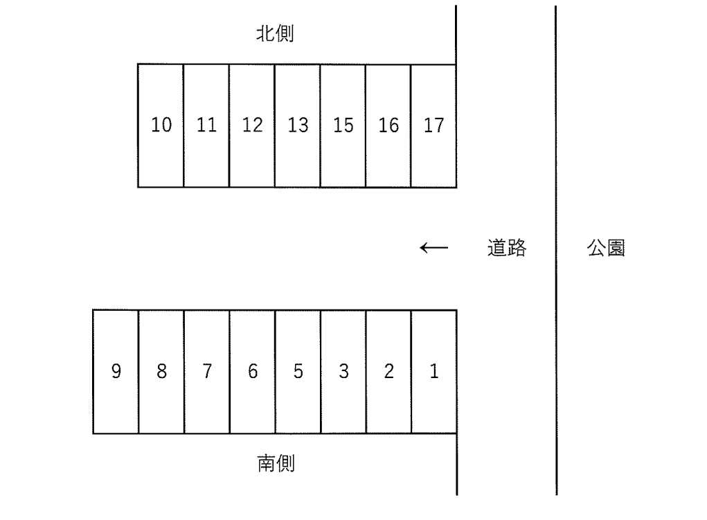 美田5481553駐車場の駐車配置図