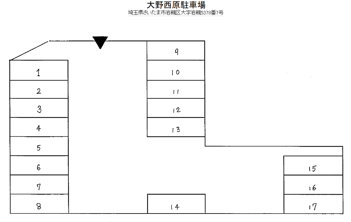 大野西原駐車場の駐車配置図