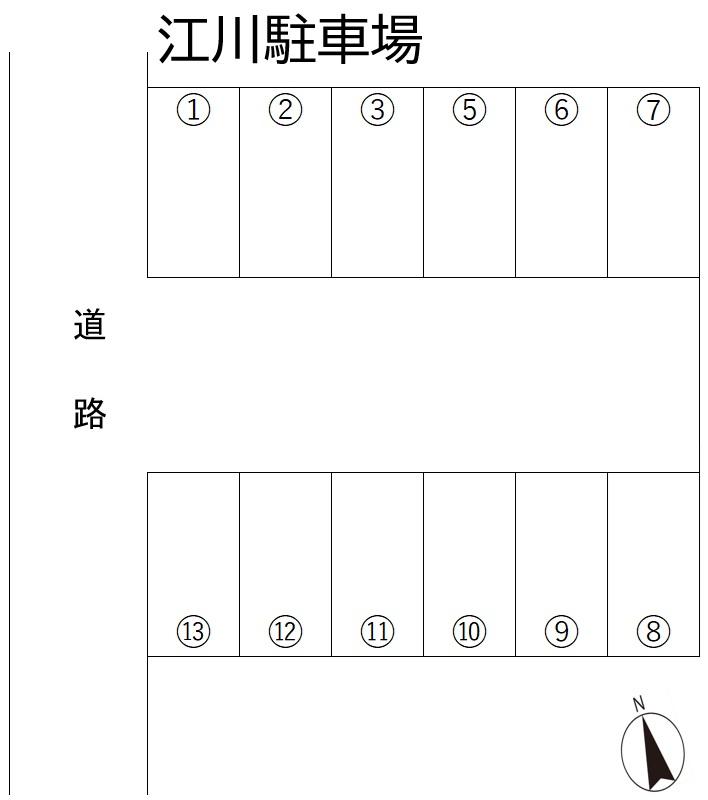 江川駐車場の駐車配置図