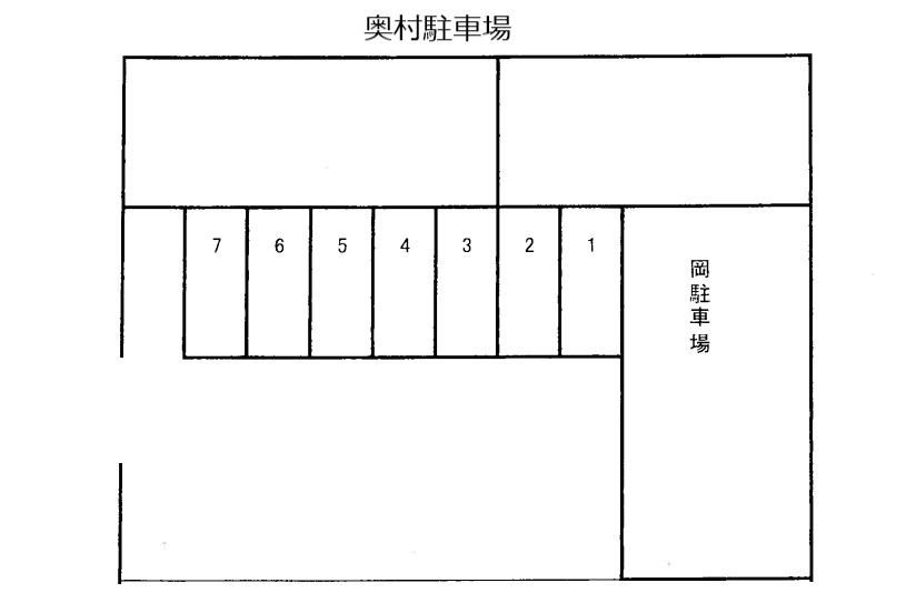 奥村駐車場の駐車配置図