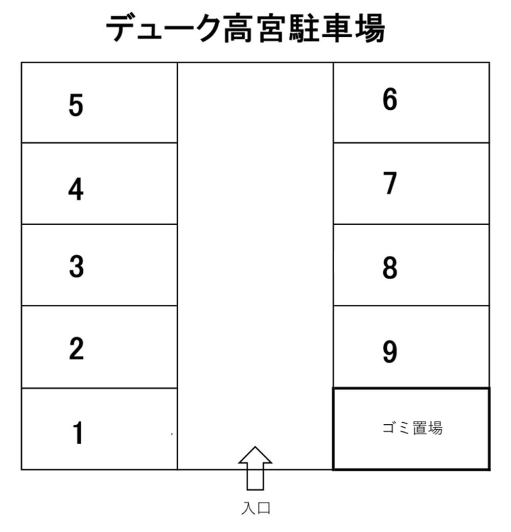 デューク高宮駐車場の駐車配置図
