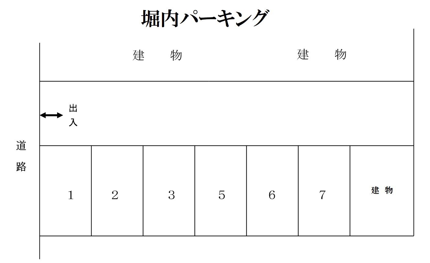 堀内パーキングの駐車配置図