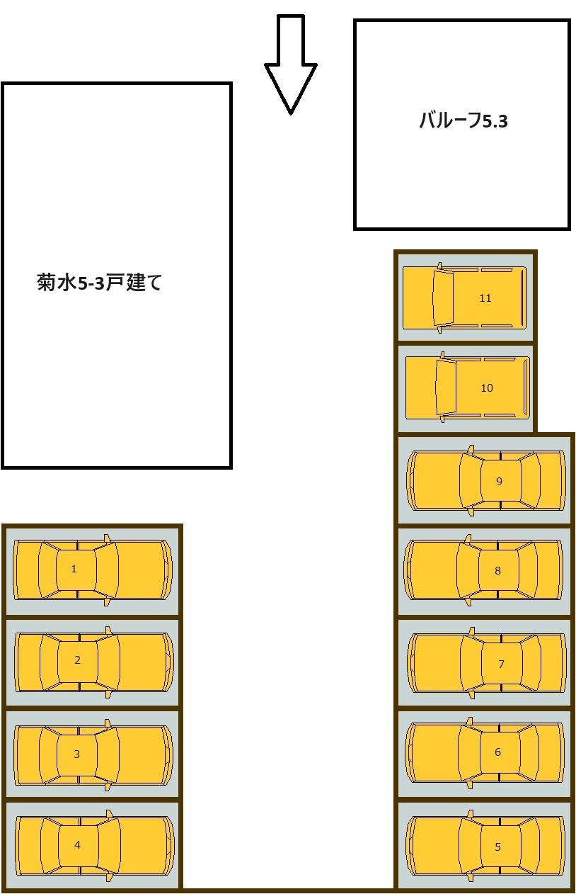 菊水5-3駐車場の駐車配置図
