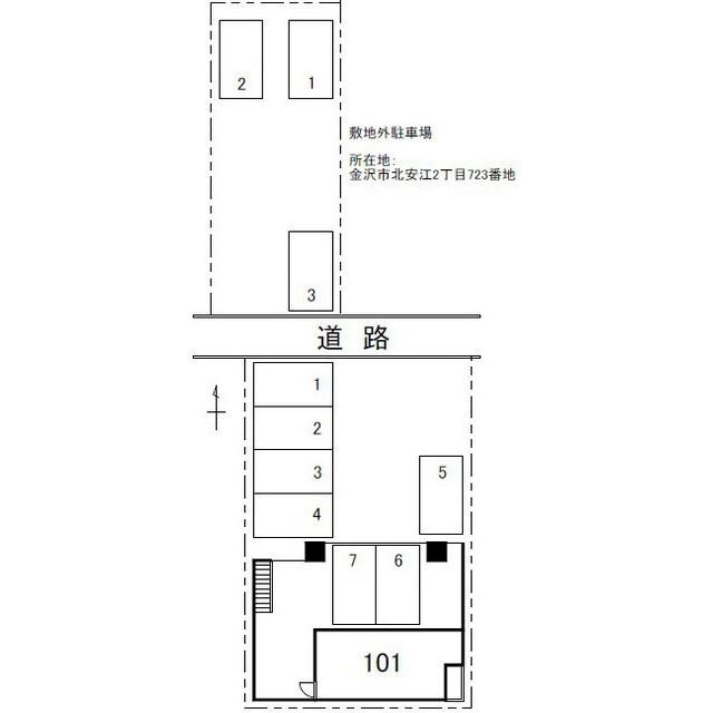 ドルフオキナ敷地外駐車場の駐車配置図