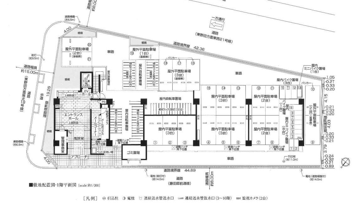 エスリード大阪城の駐車配置図
