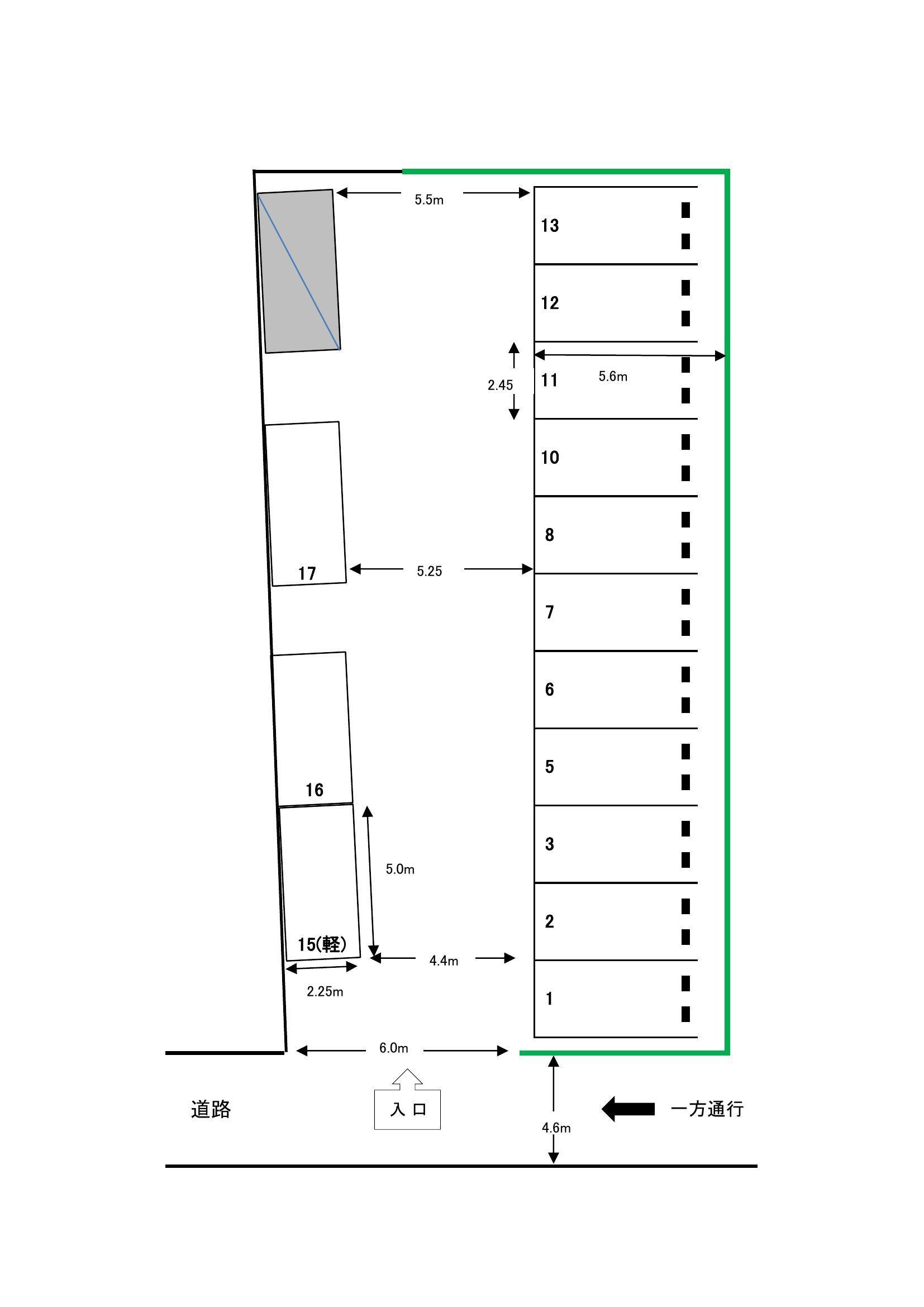 上町第3駐車場の駐車配置図