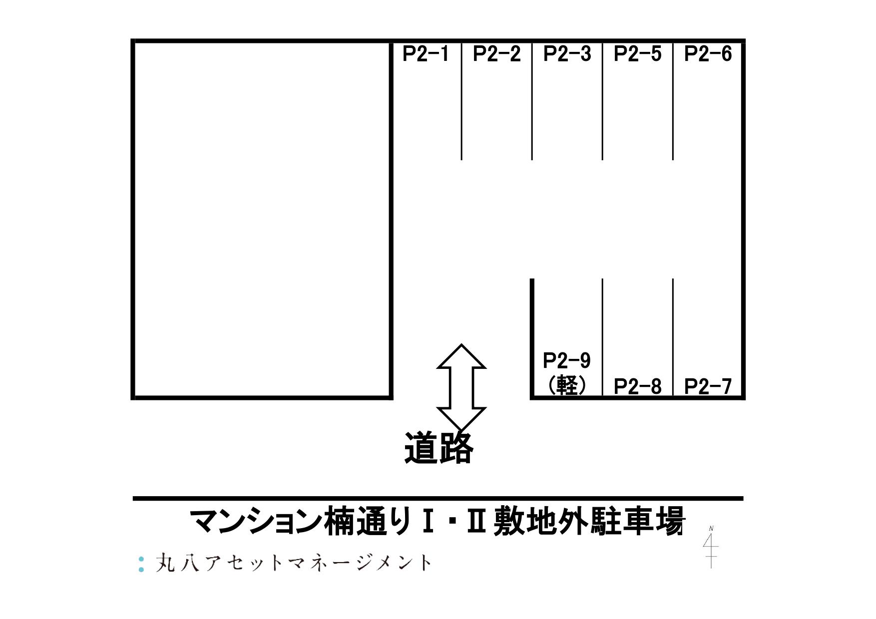 マンション楠通りⅠ・Ⅱ敷地外の駐車配置図