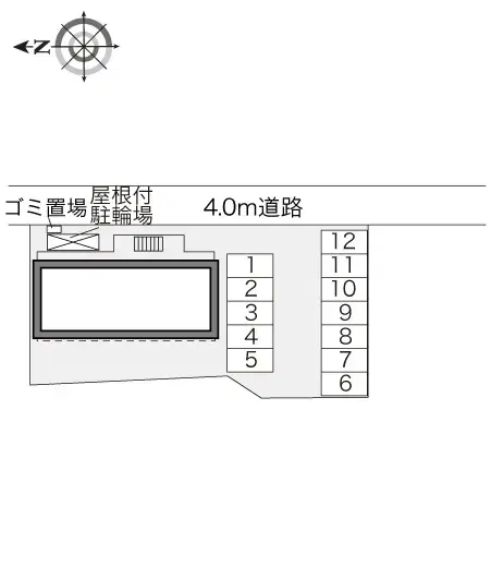 売間サニーヒル(24793)　敷地外駐車場の駐車配置図