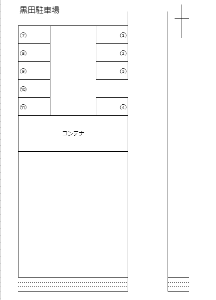 黒田（南輝）駐車場の駐車配置図