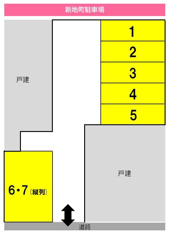 新地町駐車場の駐車配置図