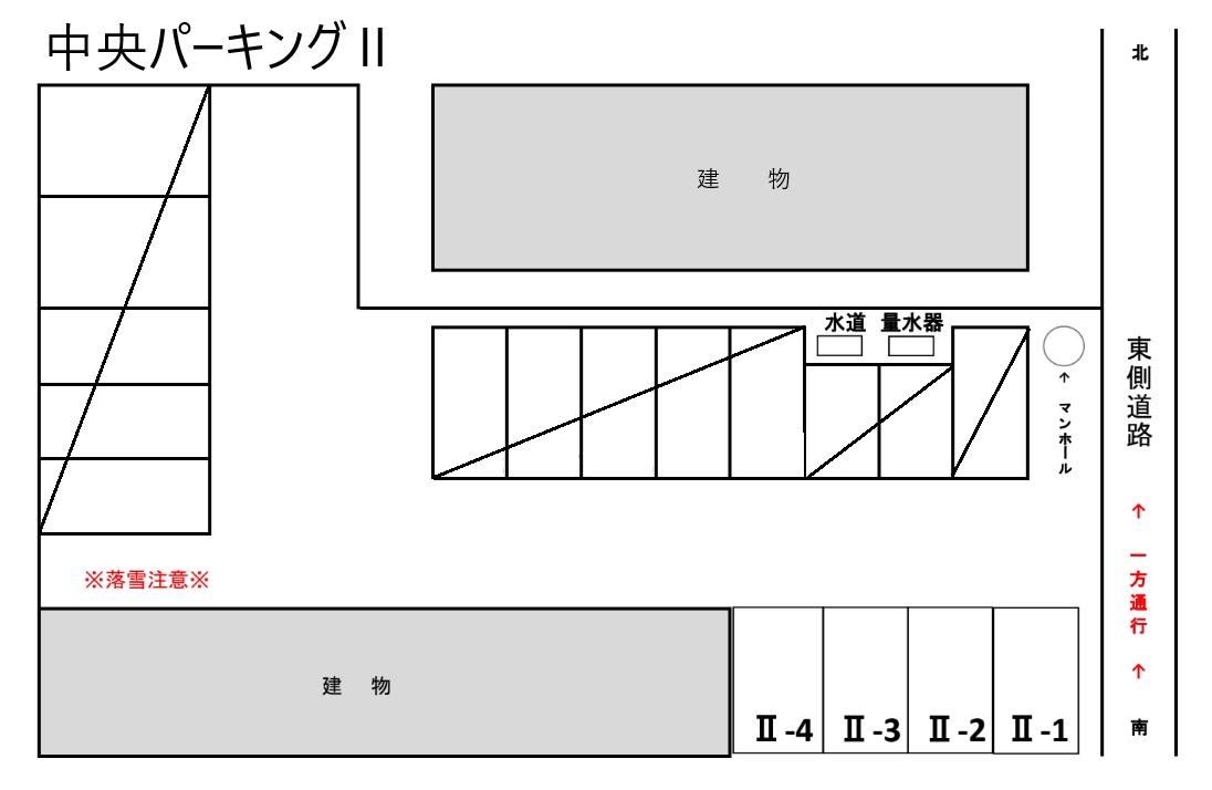 中央パーキングⅡの駐車配置図