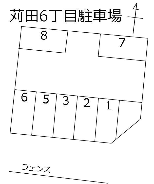 苅田6丁目駐車場の駐車配置図