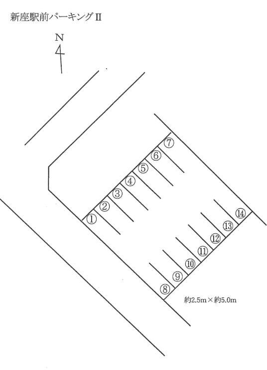 新座駅前パーキングⅡの駐車配置図