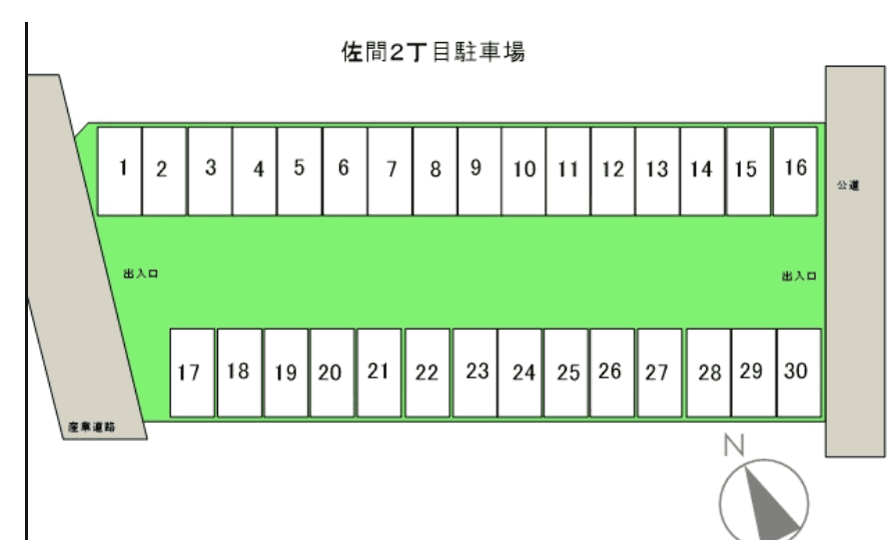 佐間２丁目駐車場の駐車配置図