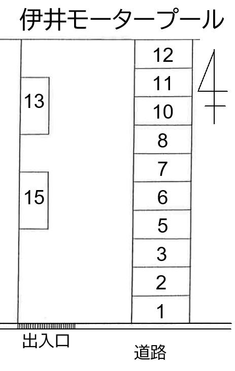 伊井モータープールの駐車配置図