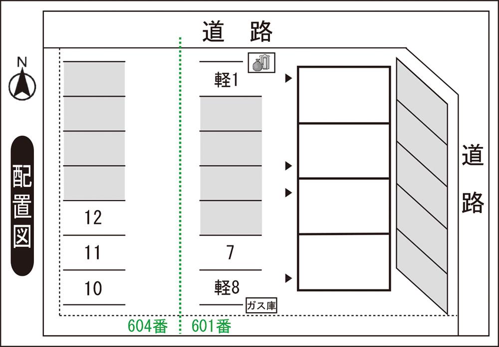 パークサイド岡本　月極駐車場の駐車配置図