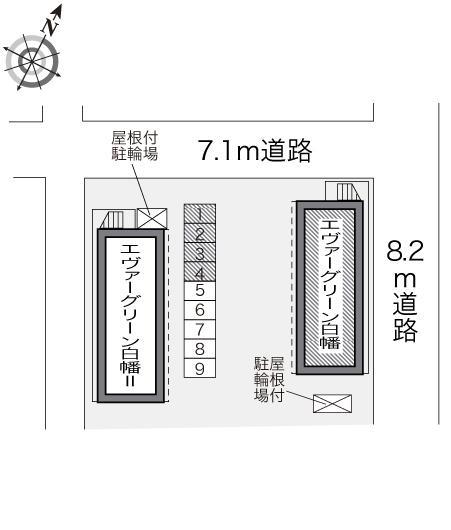 エヴァーグリーン白幡(17347)の駐車配置図