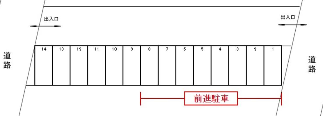 法華西町第8駐車場の駐車配置図