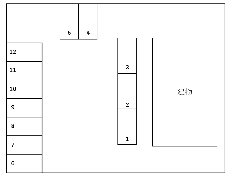 堀之内ハイツ敷地内駐車場の駐車配置図