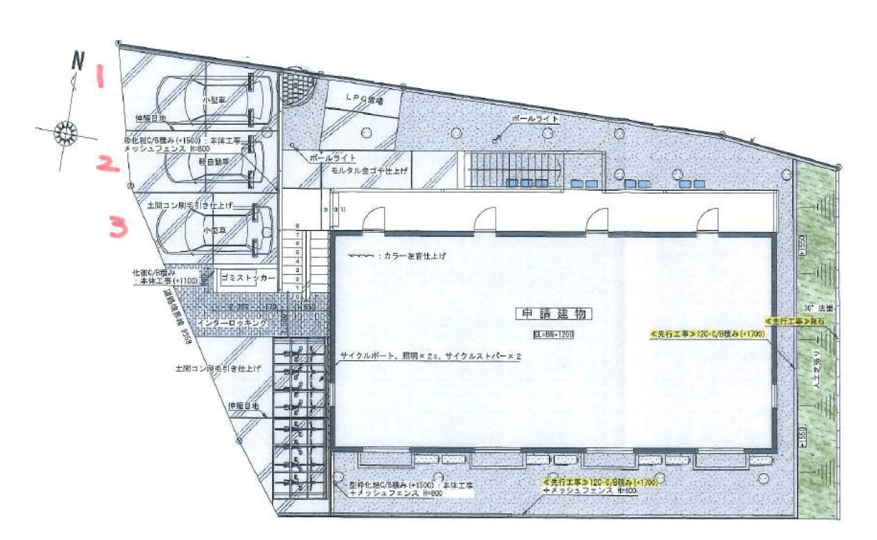 パレアージュ駐車場の駐車配置図