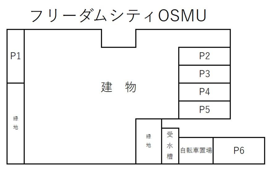 フリーダムシティOSMUの駐車配置図