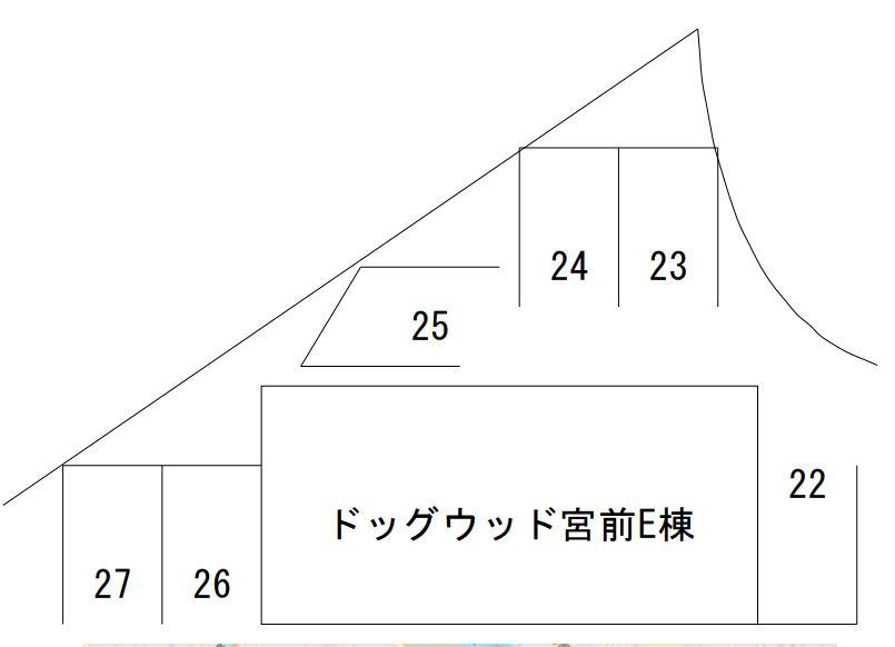 ドッグウッド宮前Ｅ棟の駐車配置図